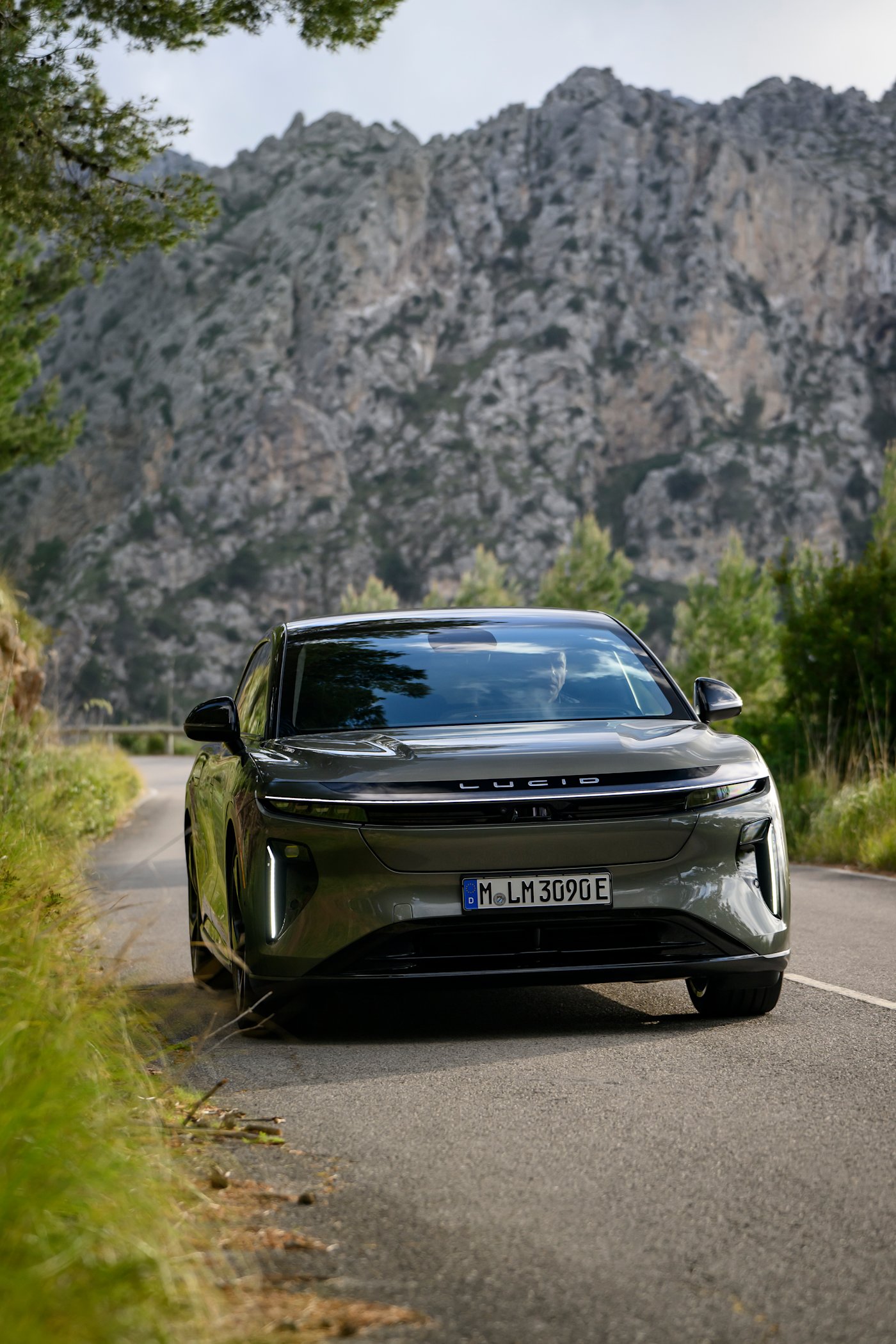 Lucid Gravity Grand Touring in motion, official press photograph.