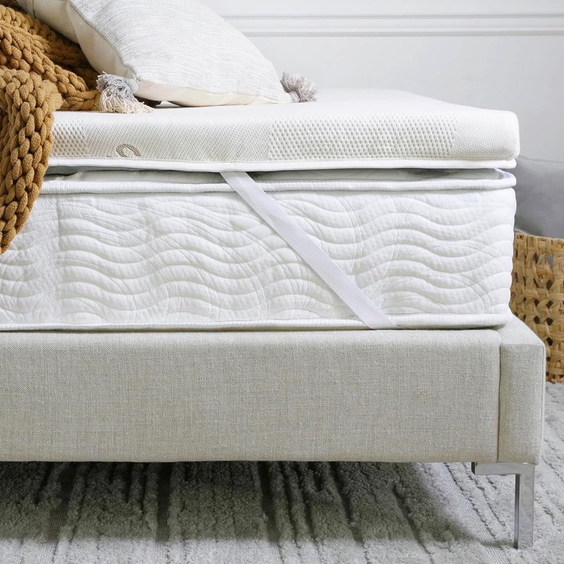 Saatva Graphite Memory Foam Mattress Topper, 3" Memory Foam Layer | Pressure-Relieving Memory Foam, Enhanced Comfort & Cooling, Helps Reduce Motion Transfer, Organic Cotton Cover, Cal King Size
