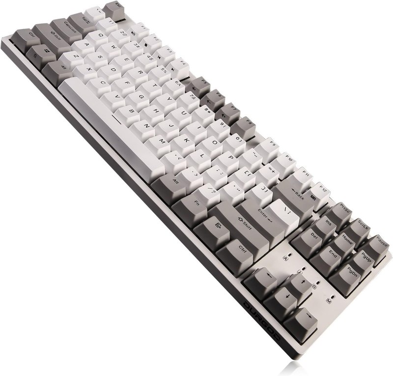DURGOD Taurus K320 TKL Mechanical Gaming Keyboard - 87 Keys - Double Shot PBT - NKRO - USB Type C (Cherry Brown, White)