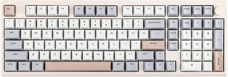 EPOMAKER Galaxy100 QMK/VIA Wireless Gaming Keyboard, Aluminum Shell, BT/2.4Ghz/USB-C, Pre-Lubed Hot-Swappable Linear Switches, NKRO, RGB Backlit (Creamy White, Marble White Switch)