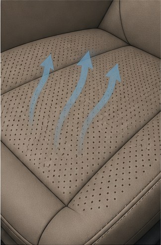 Illustration of a perforated ventilated seat cushion.