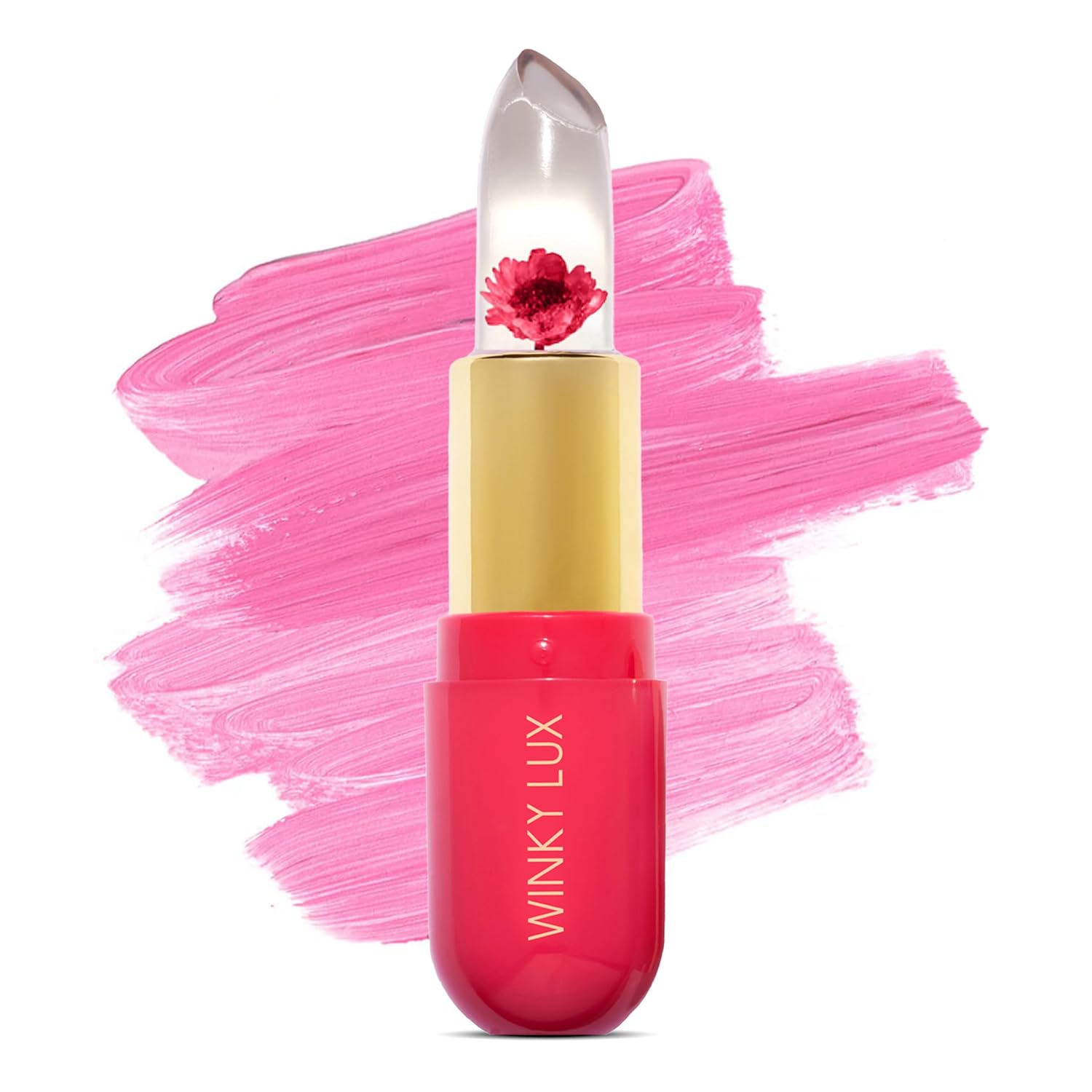 Winky Lux Flower Balm pH color changing lip balm, Pink Flower