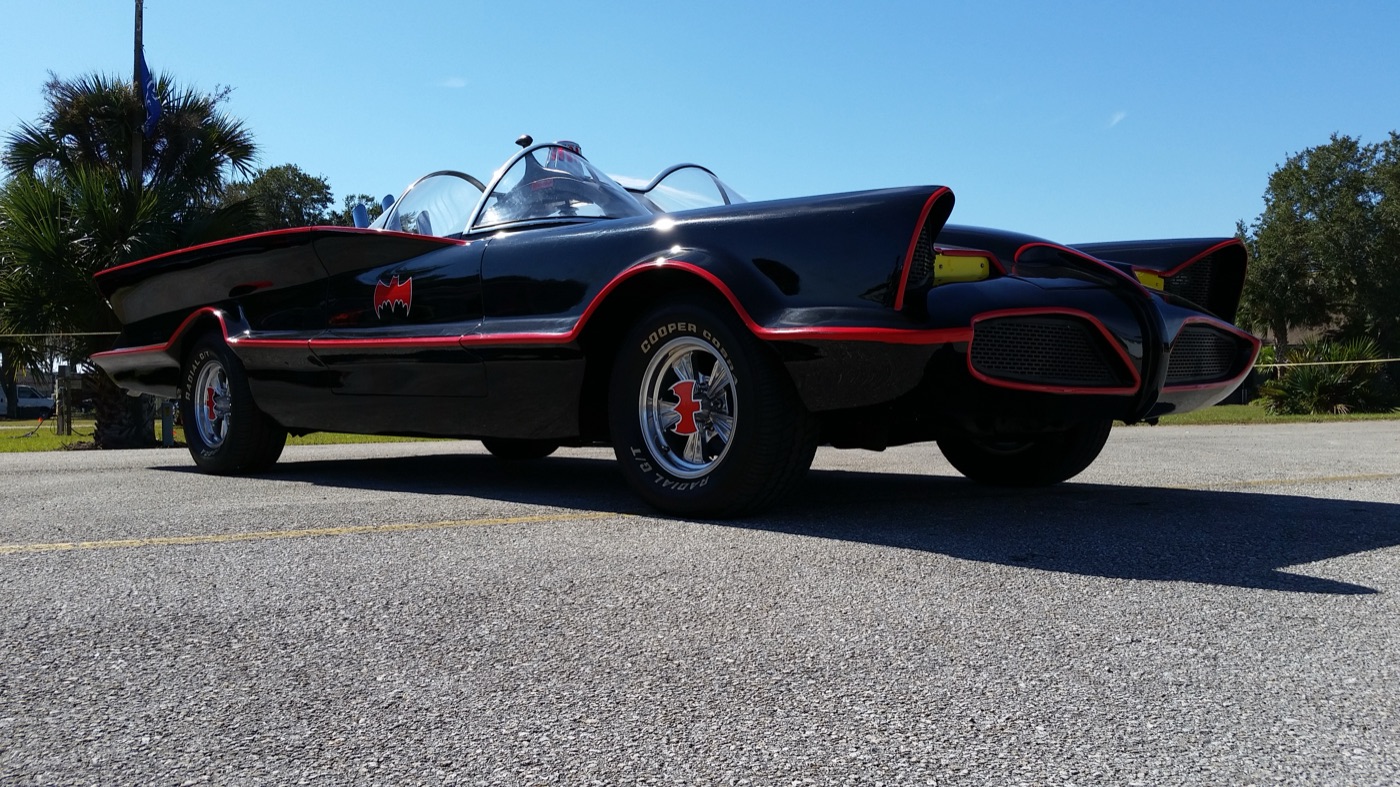 A 1966 Batmobile replica, real photograph.