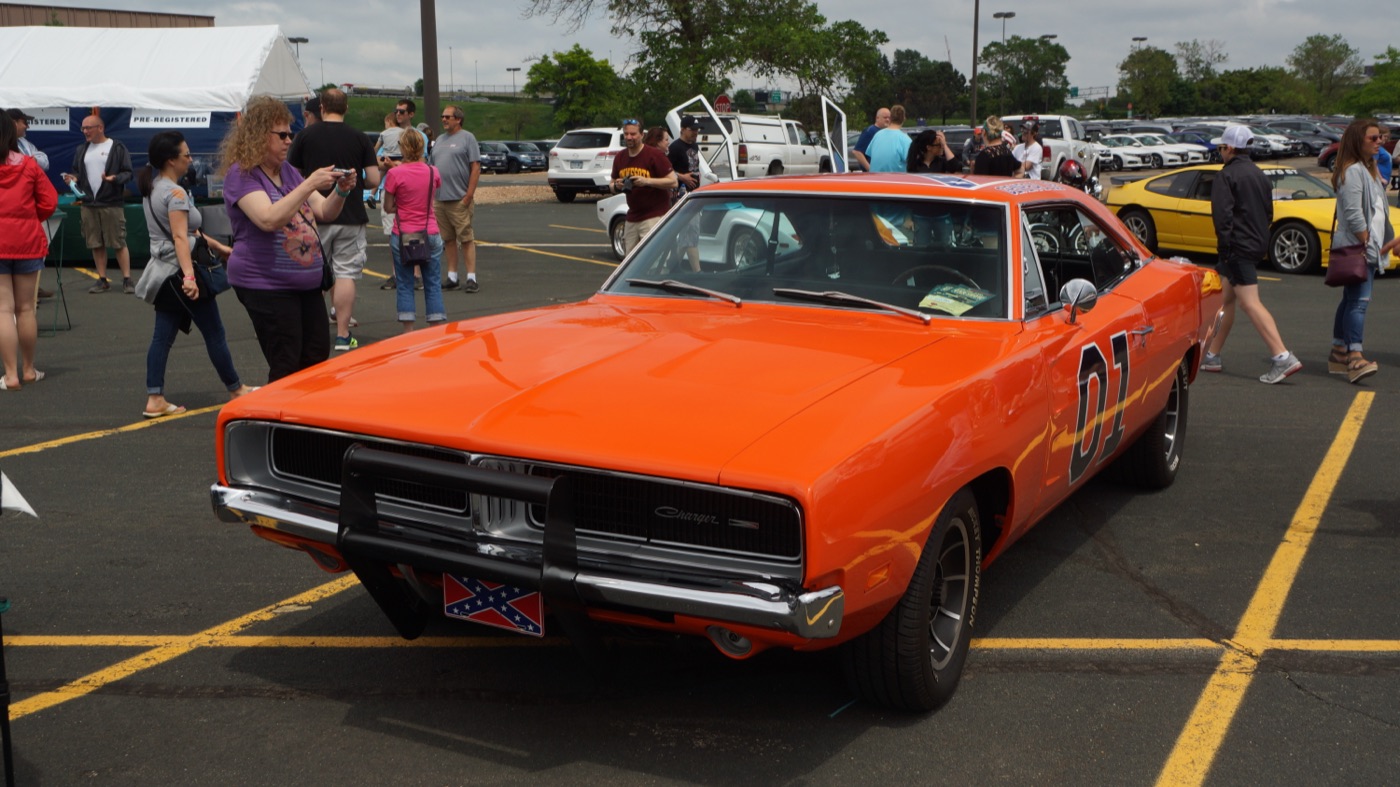 A 1969 Dodge Charger SE, Dukes of Hazzard General Lee tribute, real photograph.