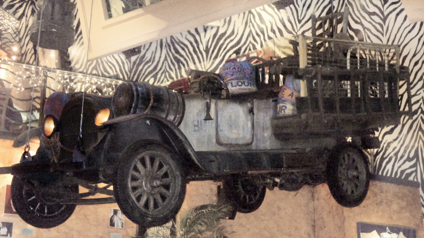 The Beverly Hillbillies truck, a custom 1921 Oldsmobile built for the TV series, real photograph.