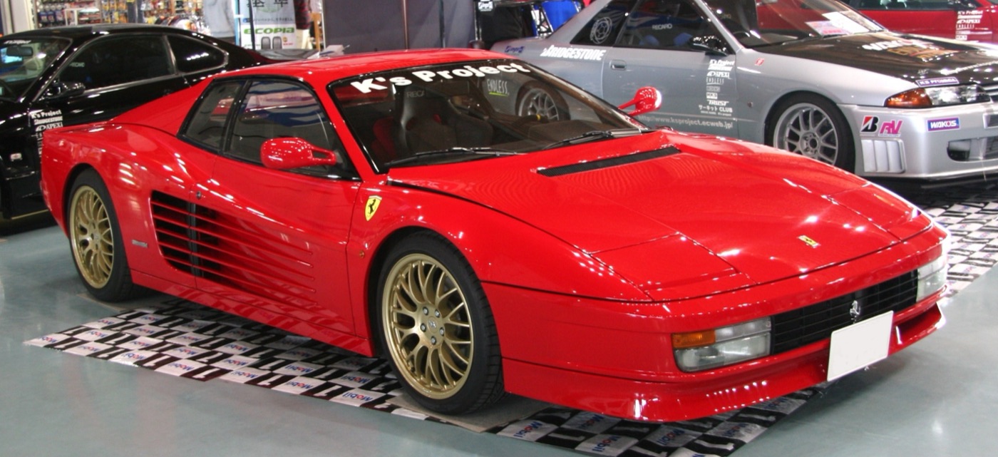 A Ferrari Testarossa, real photograph.