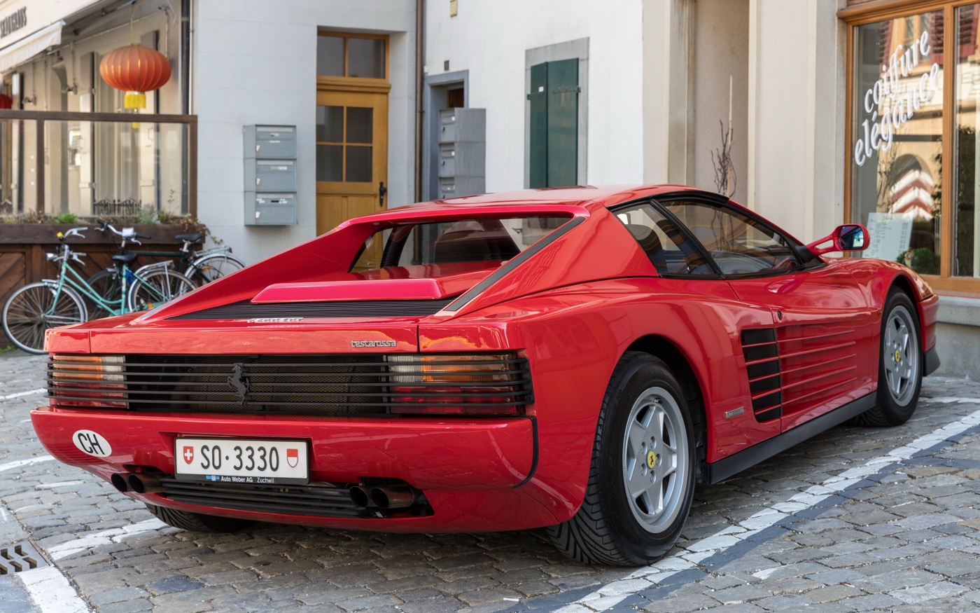 A Ferrari Testarossa, real photograph.