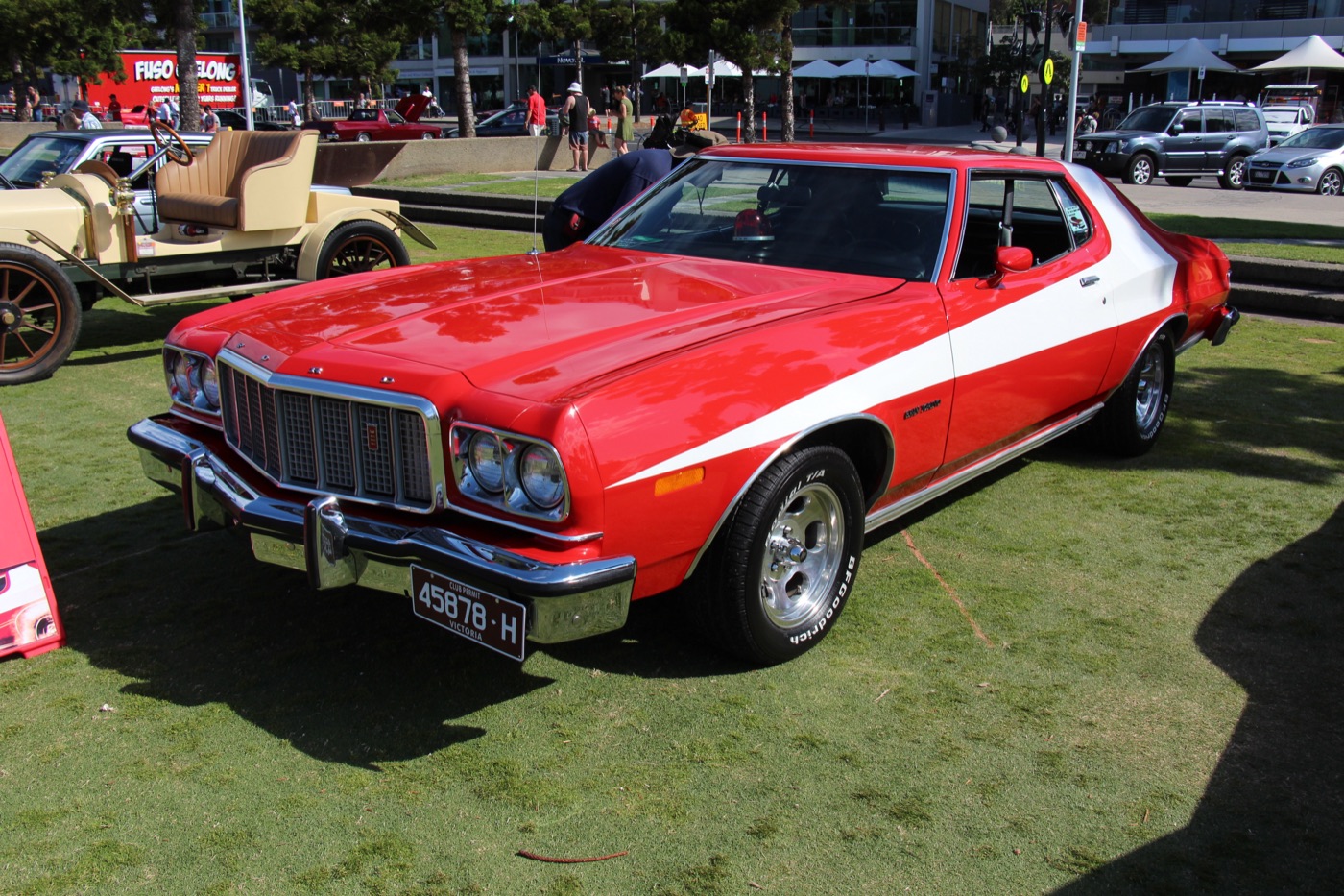 A 1976 Ford Gran Torino coupe, real photograph.