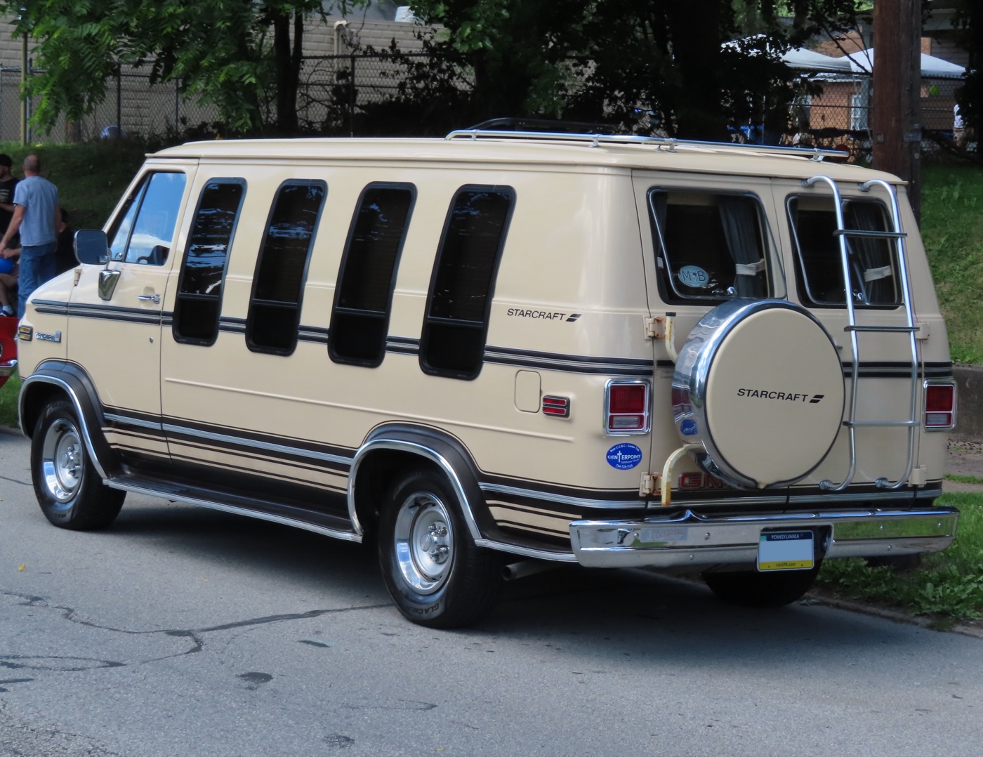 A GMC Vandura conversion van, real photograph.
