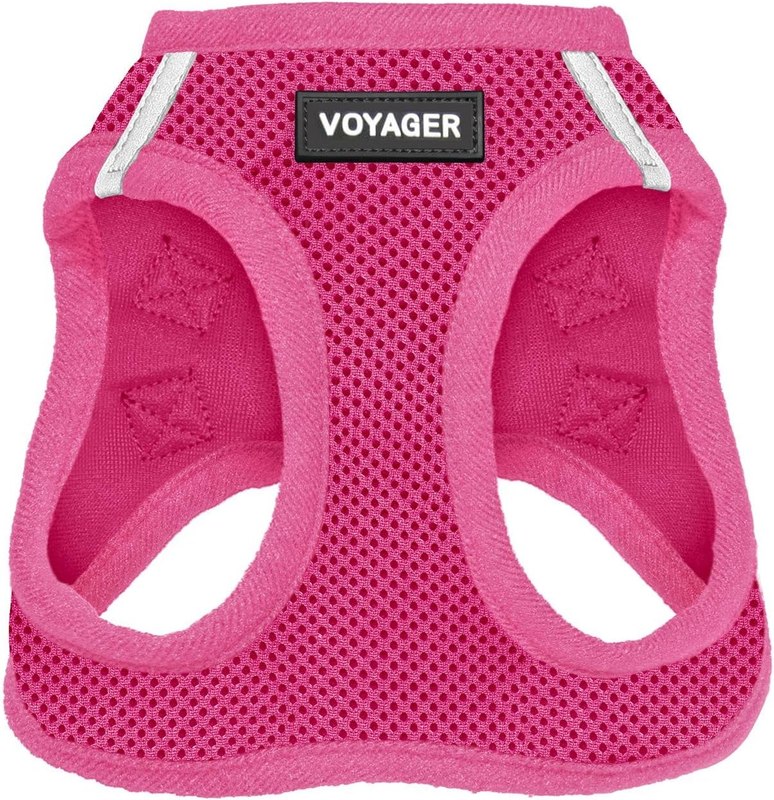 Voyager Step-in Air Dog Vest Harness - Fuchsia, Small | 14.5-16" in Chest, Reflective Bands, All Weather Breathable Air Mesh, Cats Compatible, Lightweight, Fast Drying