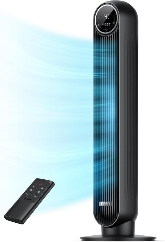 DREO Tower Fan for Bedroom, 28ft/s Velocity, Ultra Quiet Fan, 8 Speeds