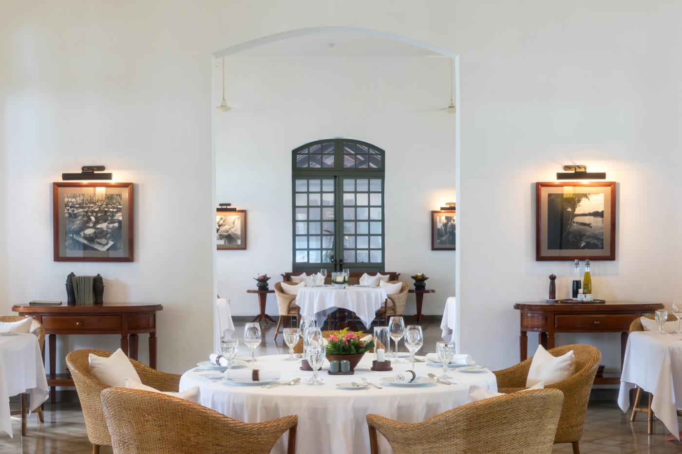 Restaurant table setting, a real photograph