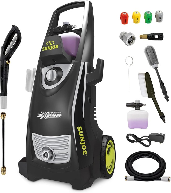 Sun Joe XTREAM 2,200 PSI Pressure Washer, SPX3000-XT1 | with 14.9A Motor, Includes 4 Quick-Connect Nozzles, High-Pressure Hose, Garden Hose Adapter, and 35-Foot Power Cord