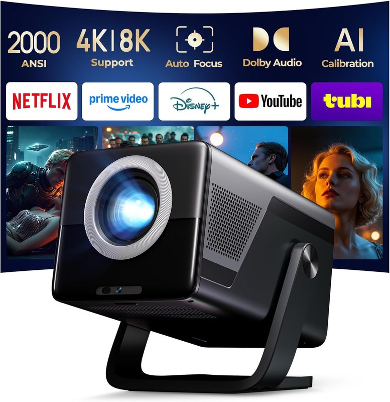 X7 2000 ANSI Smart Projector, 4K/8K Input Support, Native 1080P, 125% sRGB | 20W HiFi Spea