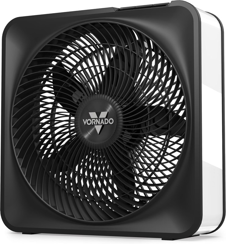 Vornado Model 80 High Velocity Box Fan, 20 Inch, 5 Speeds, Powerful Airflow | Removable Grille, Whole Room Air Circulation, Targeted Cooling, Cord Storage, Durable Floor Fan, Ice White