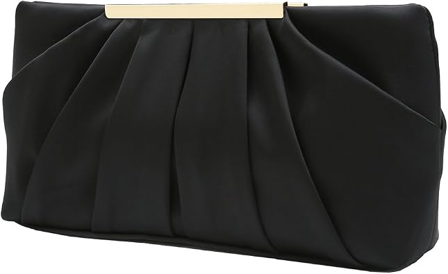 CHARMING TAILOR Pleated Satin Evening Clutch