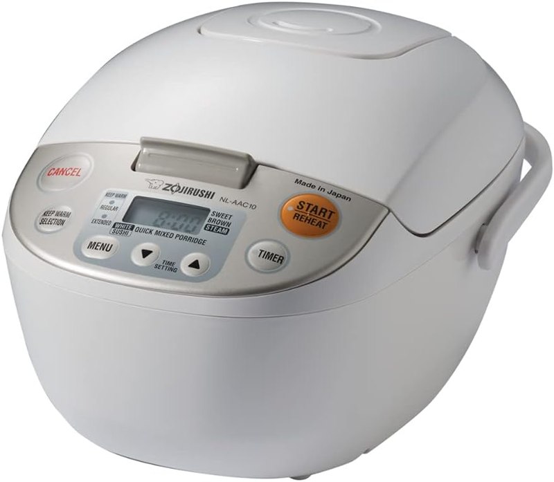 Zojirushi Nl AAC10 Micom Rice Cooker and Warmer, 5.5 Cup, 1.0 L | LCD controls, steam, quick-cook and delay settings