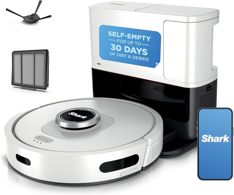 Shark AI Ultra Robot Vacuum, Black/Silver, AV2511AE | Matrix Clean, 360° LiDAR Home Mapping, 60-Day Bagless Self-Empty Base, Self-Cleaning Brushroll, Works with Alexa, Wi-Fi