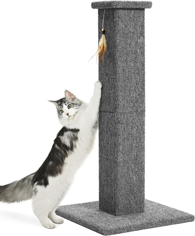 Made4Pets Cat Scratching Post for Indoor Cats, Carpet Cat Scratcher, 32" | Soft Carpet Surface for Cats That Prefer Fabric Scratching, Stable Base, Full-Body Stretching, Ideal for Kittens & Adult Cats