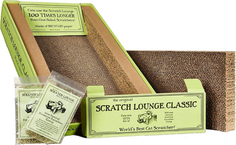 Reversible Cardboard Cat Scratcher with Floor Refill and Catnip