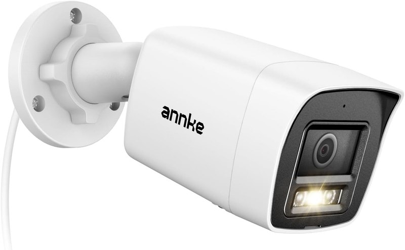 ANNKE 4K/8MP Bullet PoE Security Camera Outdoor, Smart Dual Light, White | AI Human/Vehicle Detection, Color Night Vision, Built-in Mic, Audio Recording, IP67, H.265+, Up to 512GB Storage, 4mm Lens,