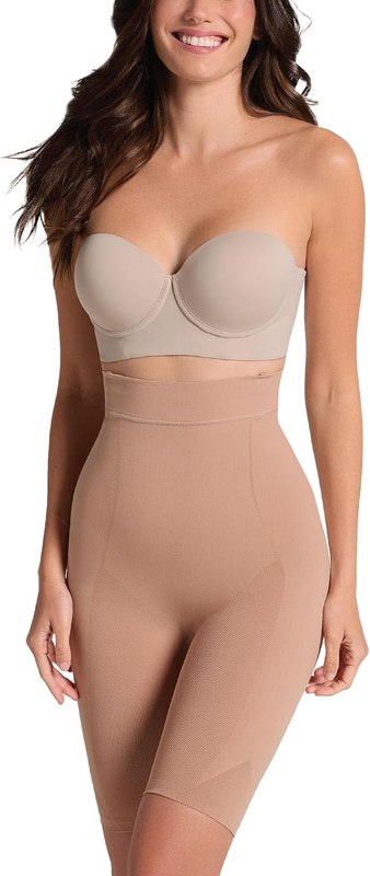 Leonisa SmartShape High Waisted Shapewear Shorts for Women – Tummy Control Shaper Shorts, Invisible Butt Lifter Body Shaper