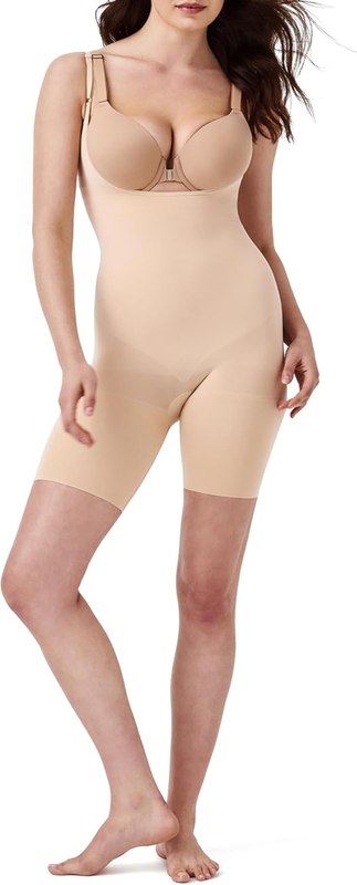SPANX SPANXsculpt Power Series Open-Bust Mid-Thigh Bodysuit - Level 4 Compression - Lightweight Body Shapewear for Women