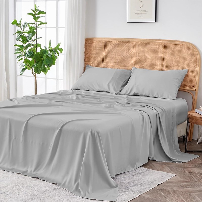 Sijo AiryWeight Tencel Sheet Set, 100% Lyocell Derived from Eucalyptus, Buttery Soft, Architectural Digest Best Cooling Sheets Winner - 2pc - 1 Pillowcase 1 Fitted (Dove, Twin XL)