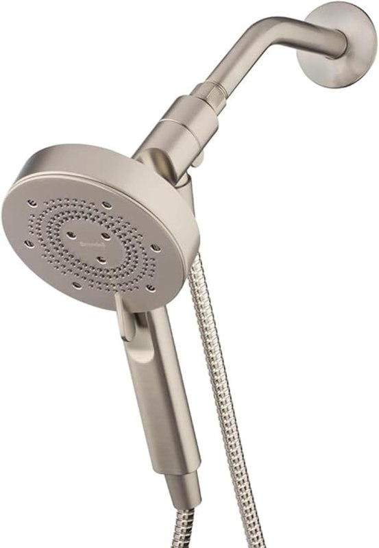 Brondell Nebia Yuba HaloNetic Double Dock Magnetic Handheld Shower Head, 60" Stainless Steel Hose, 5-Setting, Brushed Nickel