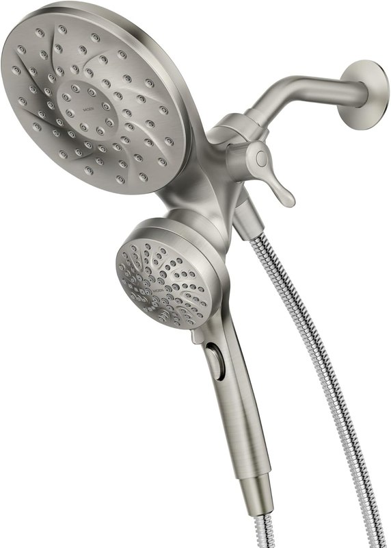 Moen 26009SRN Engage Magnetix 2-in-1 Combo Rain Showerhead with Handheld Spray, Magnetic Docking System, Spot Resist Brushed Nickel, 6-Spray Settings, 2.5 GPM | Handheld Spray, Magnetic Docking System, Spot Resist Brushed Nickel, 6-Spray Settings, 2.5 GPM