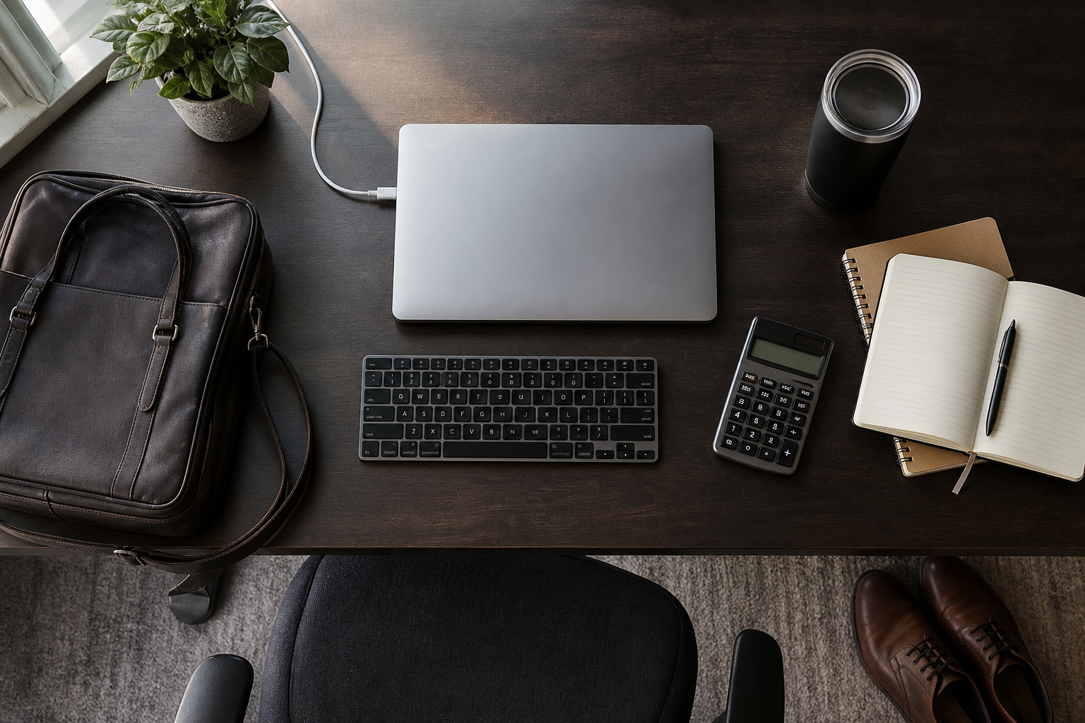 A practical unbranded finance work kit on a desk