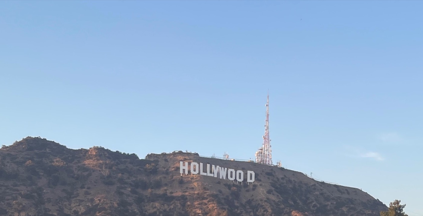 A close-up of the Hollywood Sign, real photograph.