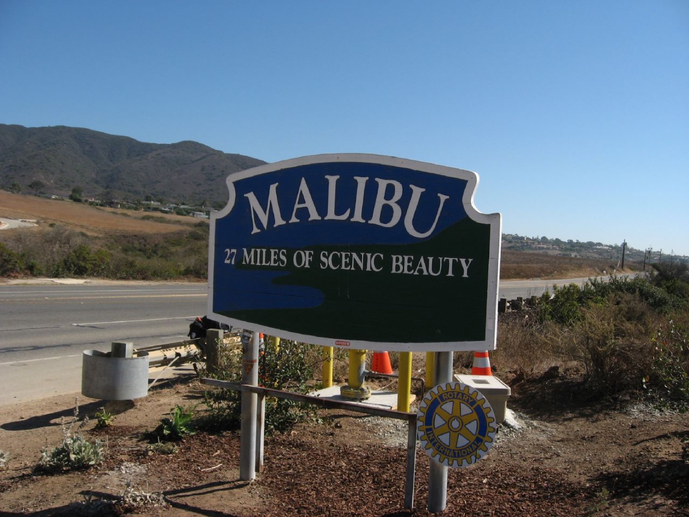 Pacific Coast Highway in Malibu, California, real photograph.