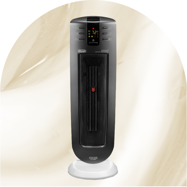 A ceramic tower space heater.