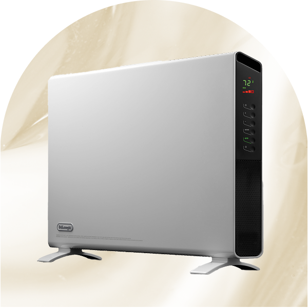 A slim convection panel space heater.