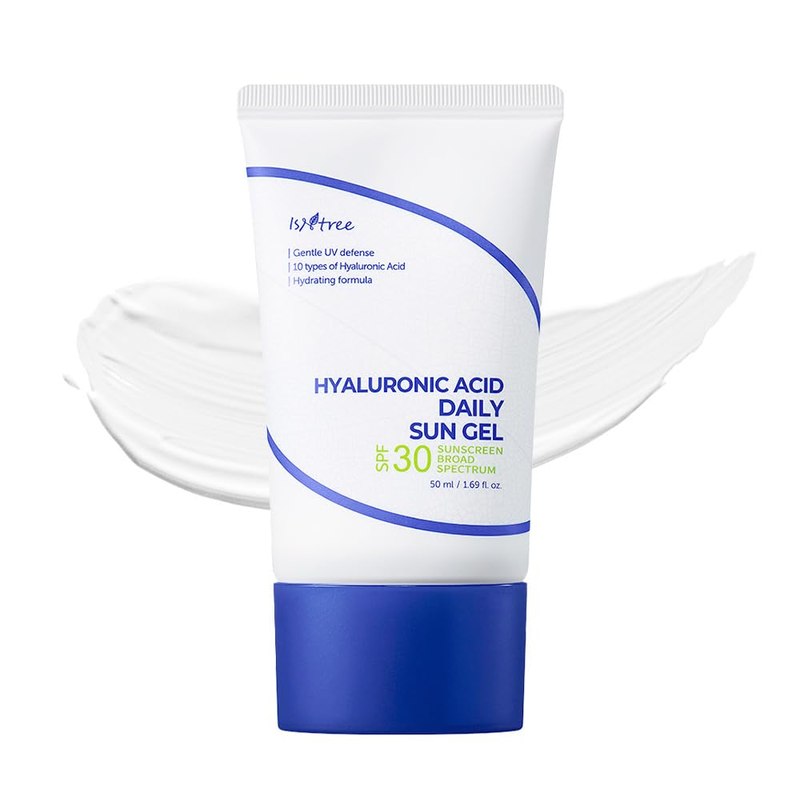 ISNTREE Hyaluronic Acid Daily Sun Gel SPF 30 | Korean Face Sunscreen with Hyaluronic Acid | Lightweight, Moisturizing Daily Sunscreen, No White Cast, 1.69 fl oz