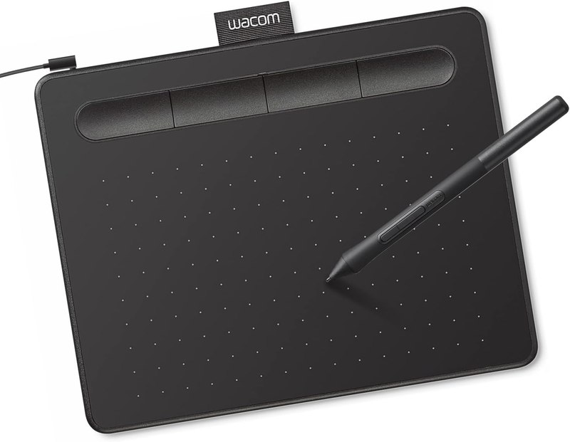 Wacom Intuos Small, Wired Graphic Drawing Tablet with Pen + Software | Battery-free pen, 4 ExpressKeys for shortcuts, works with Mac, Windows & Chromebook; Ideal for creators, students & teachers