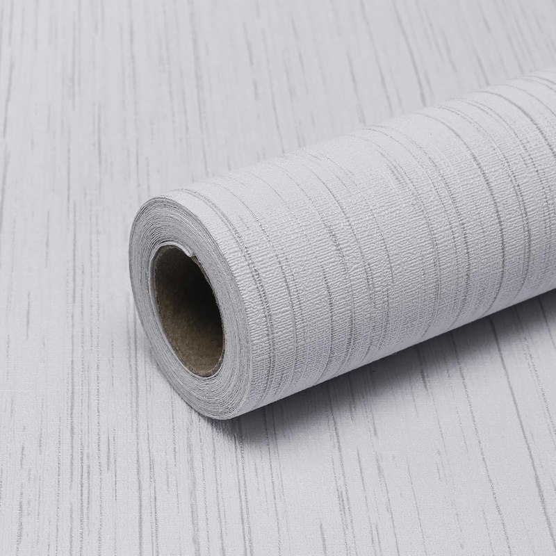 White Grasscloth Peel and Stick Wallpaper Vintage Texture Removable Waterproof Wallpaper for Room Walls, Cabinets, Furniture, Drawers, Desk A Set of 15.7"x480"