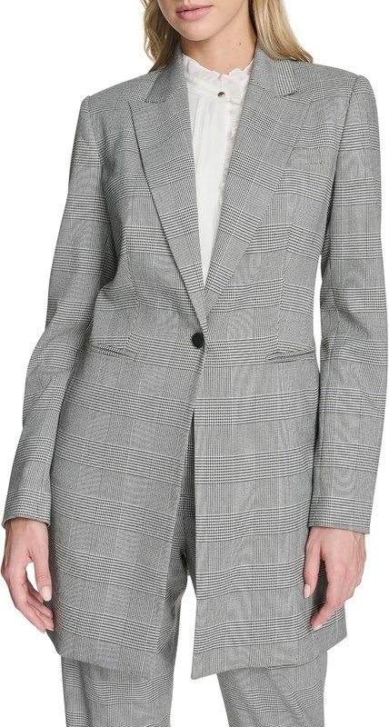 Calvin Klein Women's One Button Long Notch Collar Jacket
