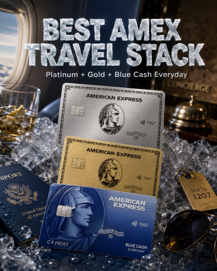 Best travel stack — Amex Platinum, Gold and Blue Cash Everyday