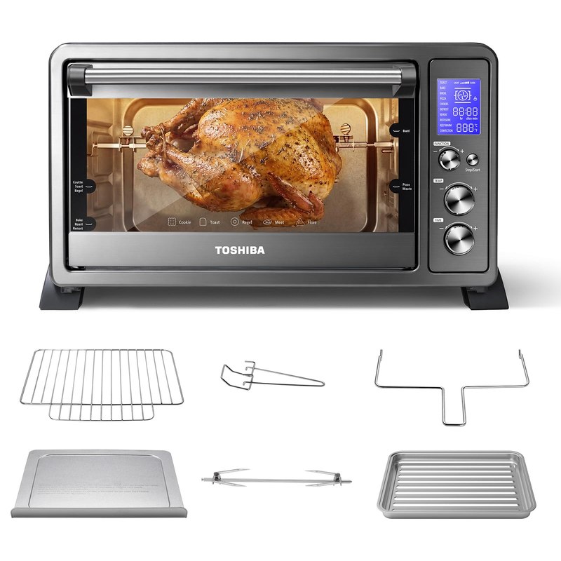 TOSHIBA 10-in-1 Convection Toaster Oven, 6-Slice Countertop Oven, 1500W