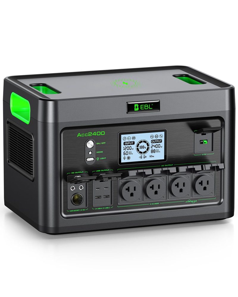 EBL 2400W Portable Power Station LiFePO4 Battery for Home Use