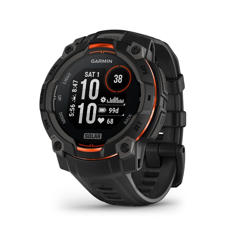 Garmin Instinct® 3 Solar, Rugged GPS Smartwatch, 45mm, Black