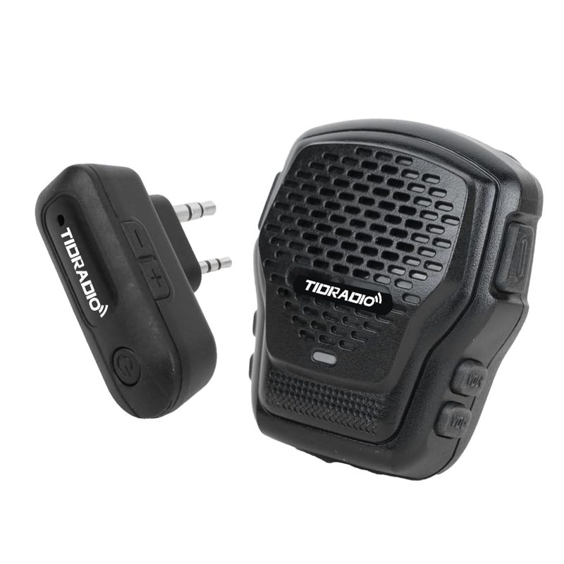 TIDRADIO Wireless Speaker Mic with Programmer Adapter,for 2-Pin K-Port GMRS/Ham Radio TD-H9 H3 Plus Baofeng UV-5R Mini 5RM GM-15PRO UV-32 888S RT22 Walkie Talkies Accessories,USB-C Charging