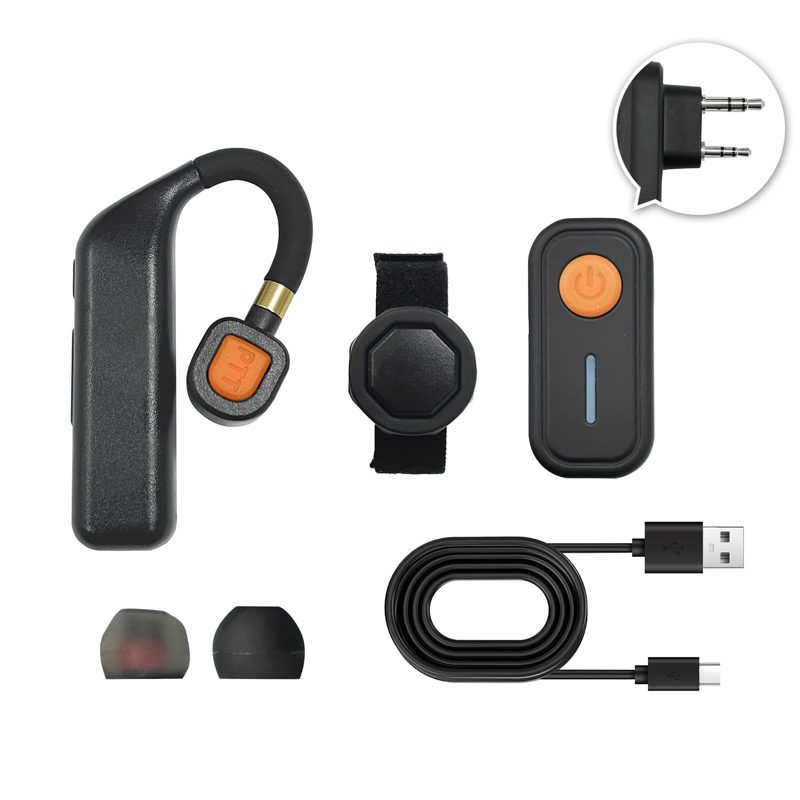 KPBAB Wireless Walkie Talkie Earpiece Kit with Bluetooth Adapter, 3-Piece