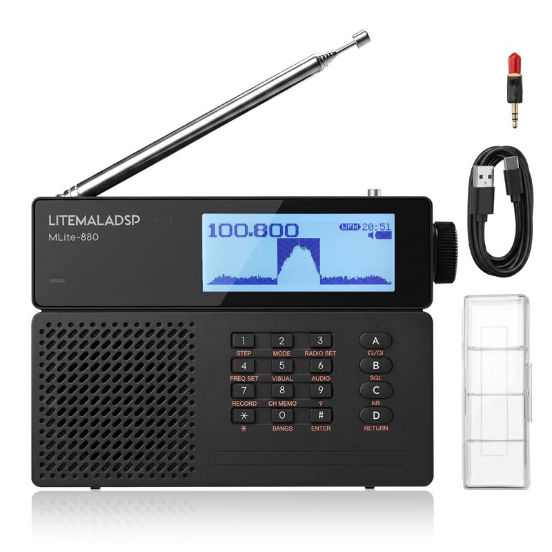 Raddy MLite-880 SDR Shortwave Radio Receiver with Aviation Band