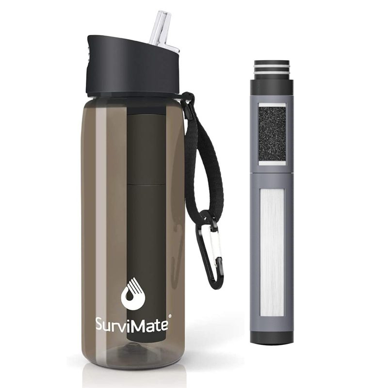 SurviMate 5-Stage 0.01μm Ultra-Filtration Filtered Water Bottle BPA-Free
