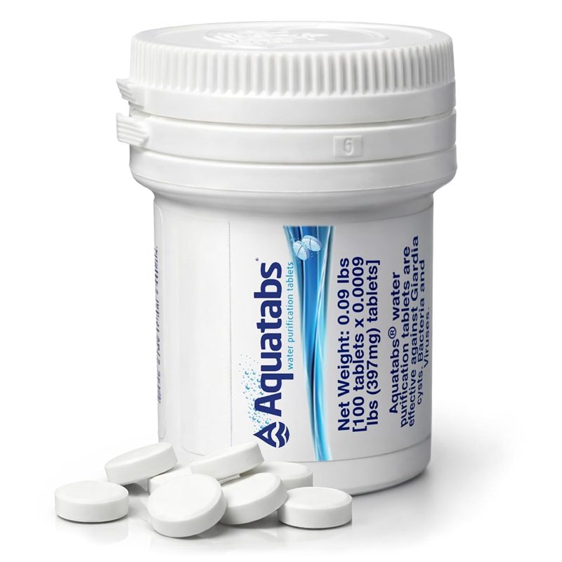 Aquatabs Water Purification Tablets, 397mg 100 Pack, Camping & Emergency