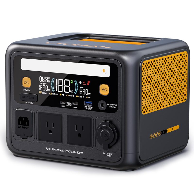 VTOMAN Jump 600X Portable Power Station 600W, 9 Ports LEP Solar Generator