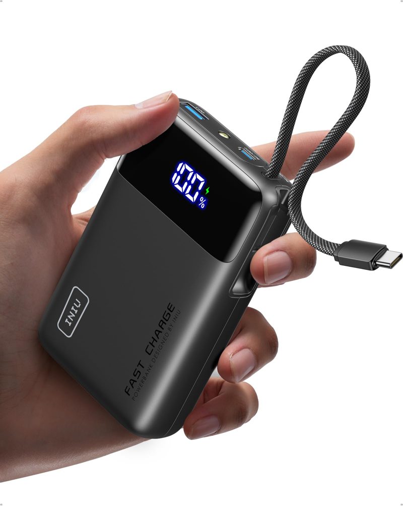INIU Portable Charger, Smaller 45W Fast Charging Power Bank, 20000mAh Black